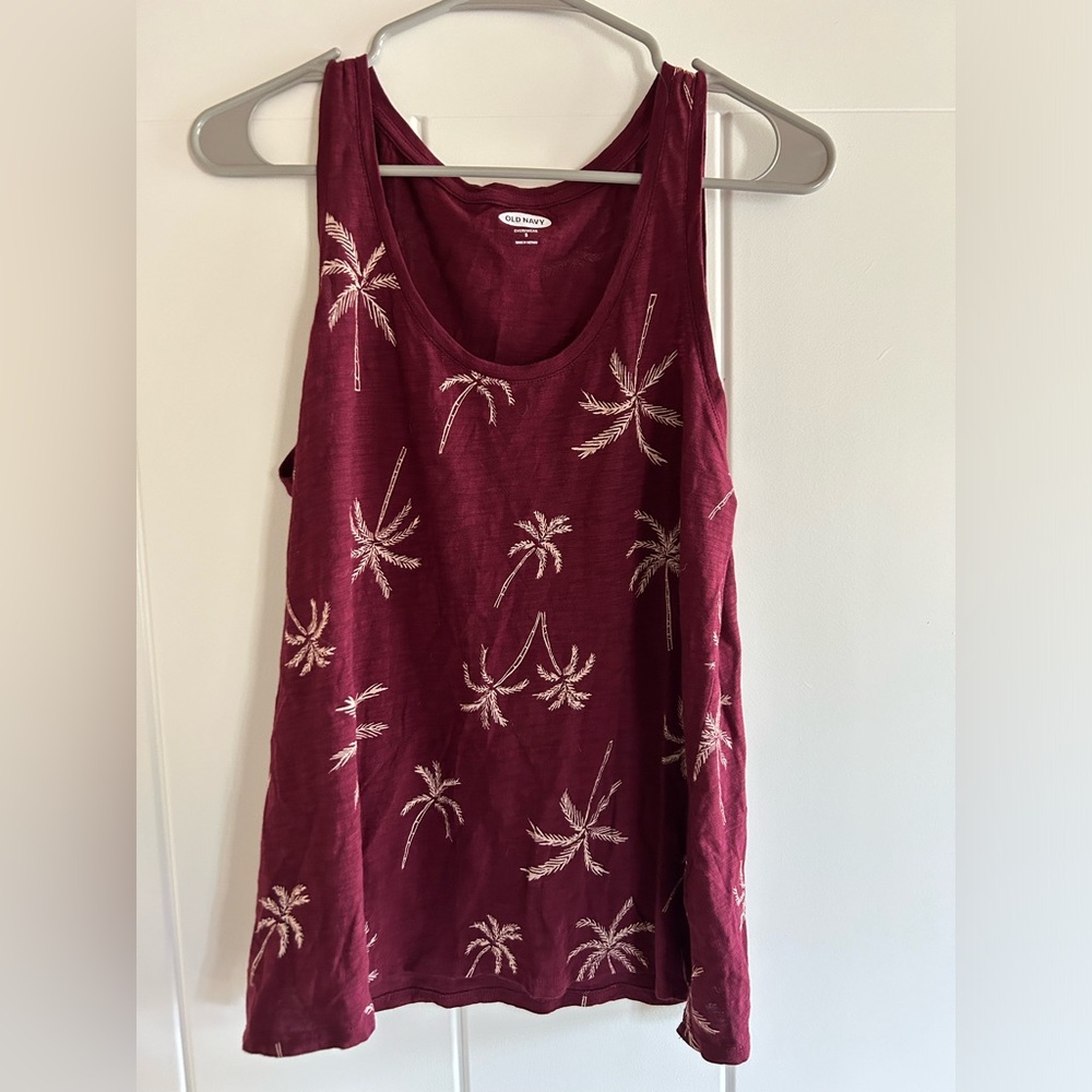 Old Navy Palm Tree Print Tank Top Size S